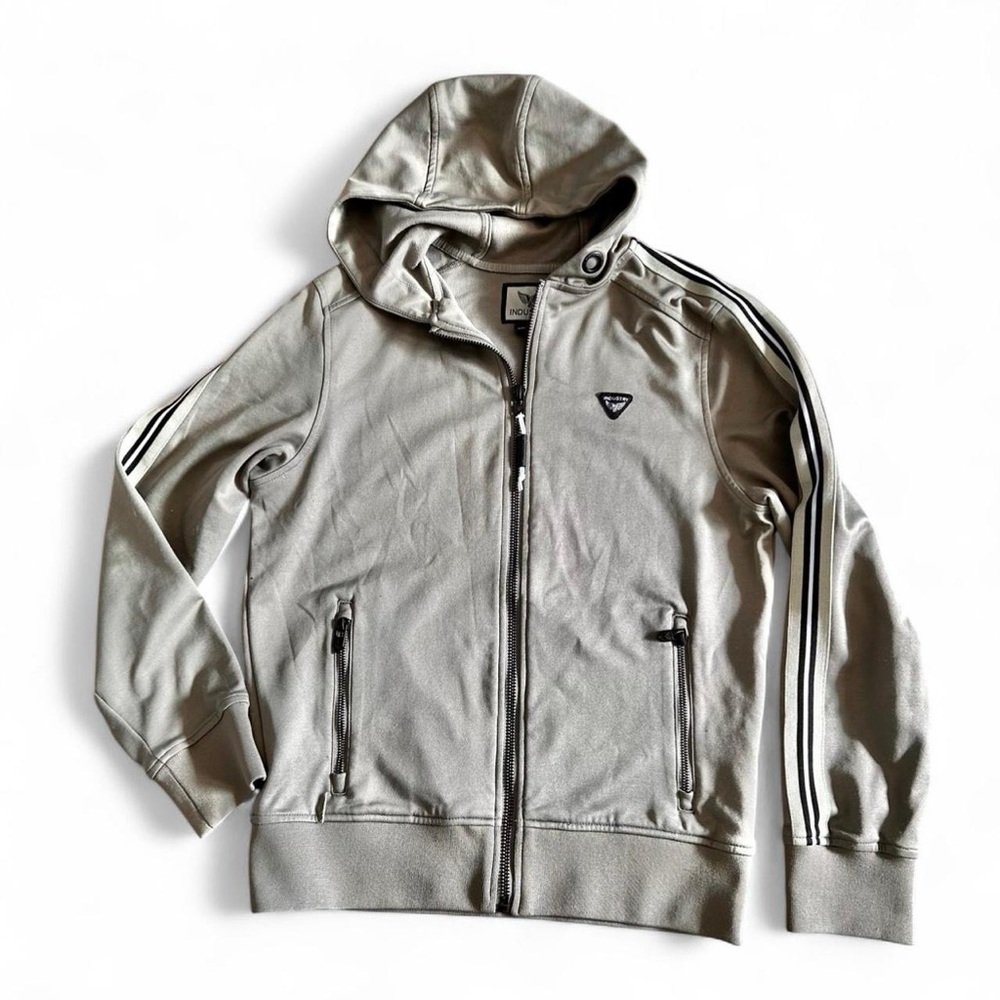 Industry tan zip up jacket hoodie Size M
